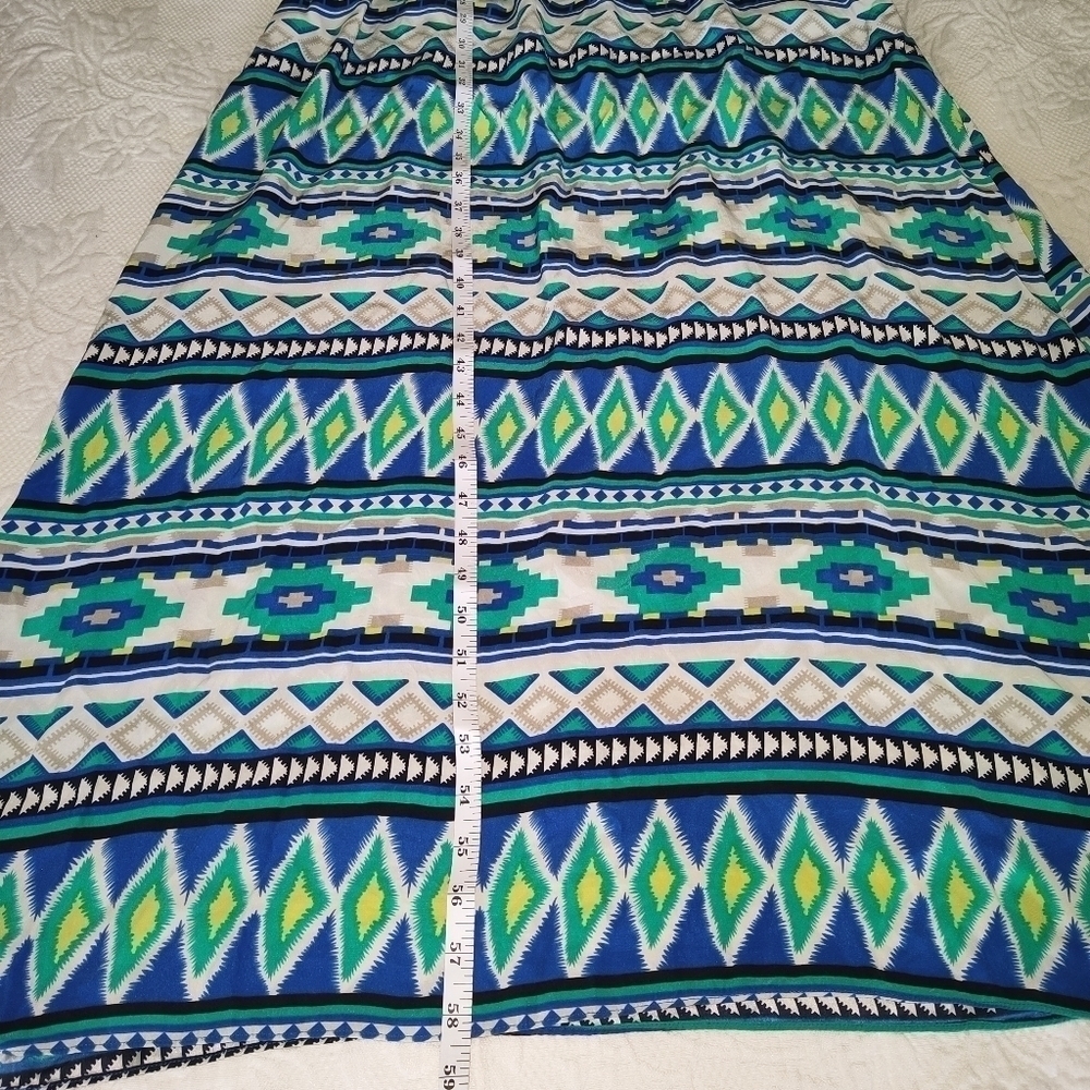 Parker Silk Green Blue White Design Dress size XS - Picture 4 of 7